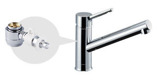 キッチン分岐水栓　分岐水栓が取付け可能な蛇口