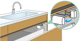 キッチンタッチレス機能付き　乾電池タイプ