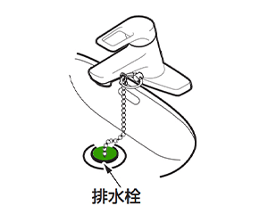 ツーホールタイプゴム栓式排水図解