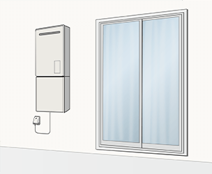 ベランダの外壁に設置