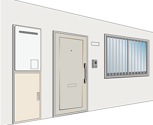 玄関の扉横に設置