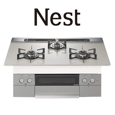 Noritz の交換費用｜N3WU6PWAP2STE｜工事費込みセットが安い｜ノーリツ ビルトインガスコンロ『ネスト』[天板幅：75cm] [天板素材：つやめきガラストップ][天板カラー：ムーンシルバー][前面パネル：シルキーステンレス][ごとく：ブラックホーロー]