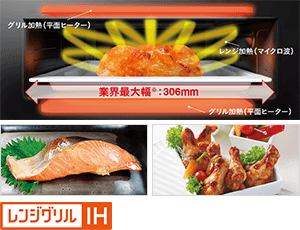 世界初 電子レンジを搭載したIH「レンジグリル」