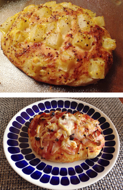 N様手作りのピザ。<br>
（ノンフィルタ）