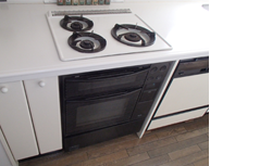 施工前のガスコンロ・オーブン
