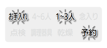 お手入れ、1～3人、予約が点滅しているのは排水が出来ないことが原因｜三菱電機食洗機のエラー表示