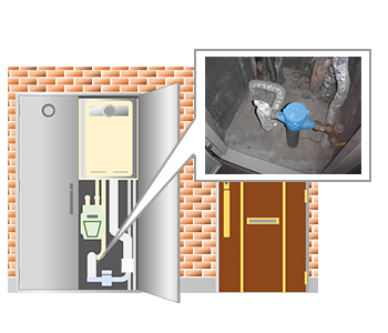 玄関横にあるPS内のバルブを閉める｜食洗機から水漏れしたら