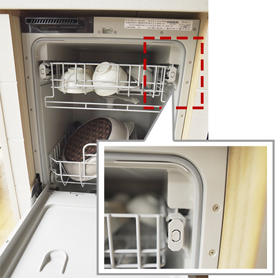 ドア裏のパッキンが劣化している｜食洗機の水漏れ防止