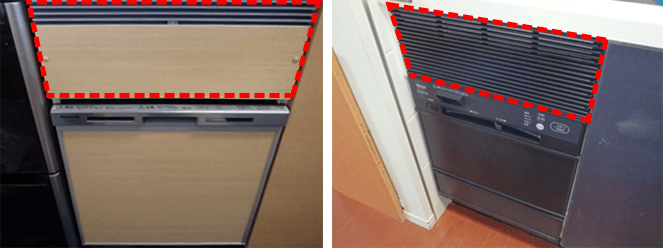 フィラー部材による目隠しの例｜食洗機をシンク下に設置するケース