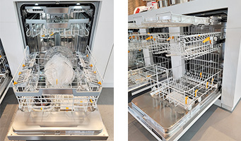 幅45cmと幅60cmの2モデルがありどちらも大容量｜ミーレ食洗機の特徴