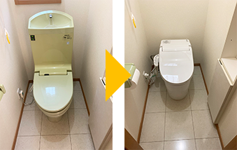 トイレ本体の交換にかかる施工時間・日数｜トイレ交換は止水栓も交換するため元栓で止水が必要
