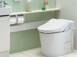 スマートクリン水洗トイレ交換｜SMA8205SGBなど｜紙巻器（ペーパーホルダー）、収納棚、洗面器は別売